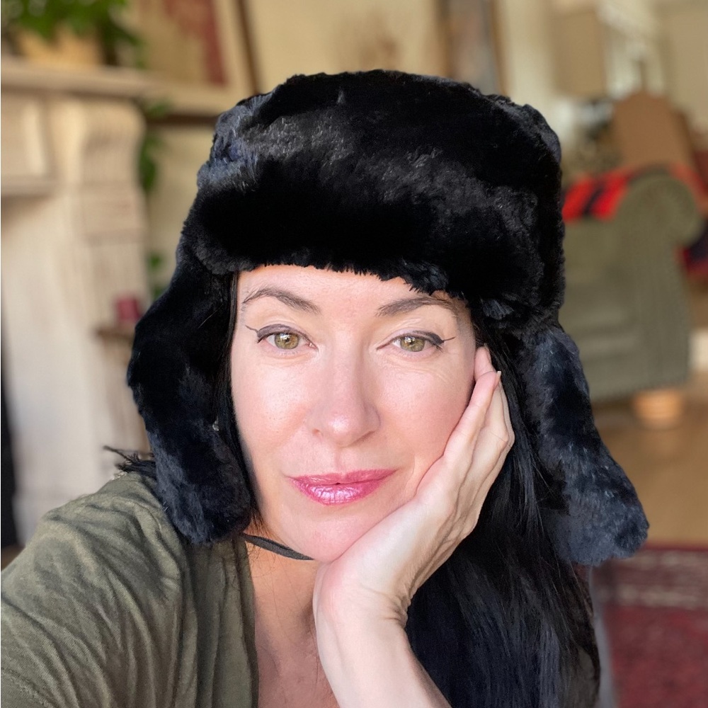 USHANKA / SHAPKA Slavic Doll Black Fur Russian Trapper Hat - Picture 7 of 7